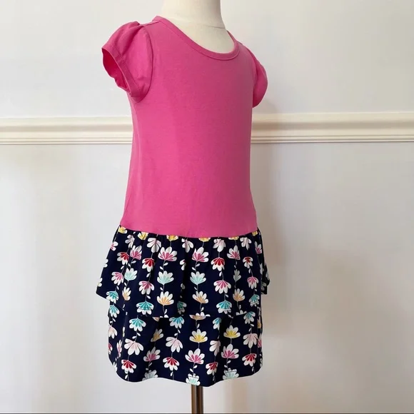 Gymboree Pink Blue Ruffle Short Sleeve Dress 3T - Picture 8 of 12